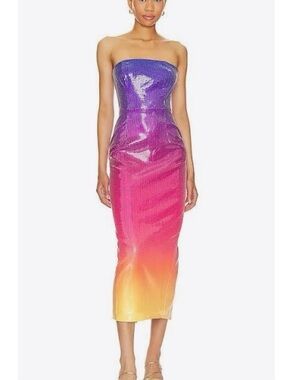 Runaway The Label Malibu Midi Dress in sunset